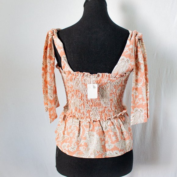 Strap-smocked layered Top│Paper Crane LA │XS - Picture 3 of 6